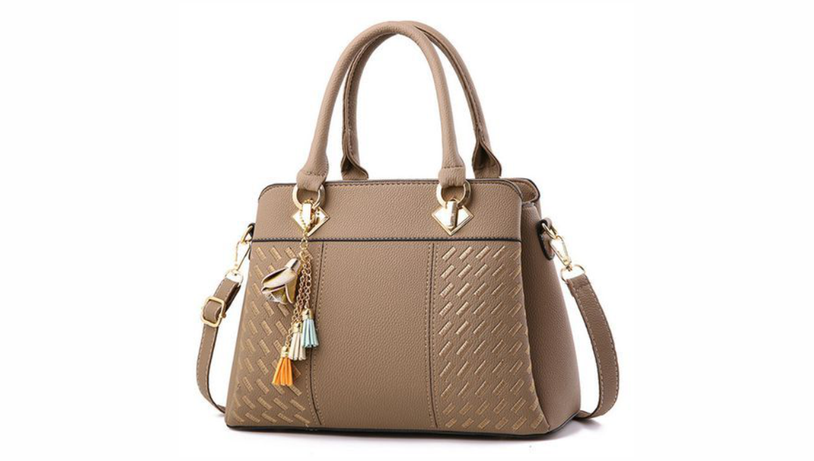 Khaki Leather Shoulder Bag
