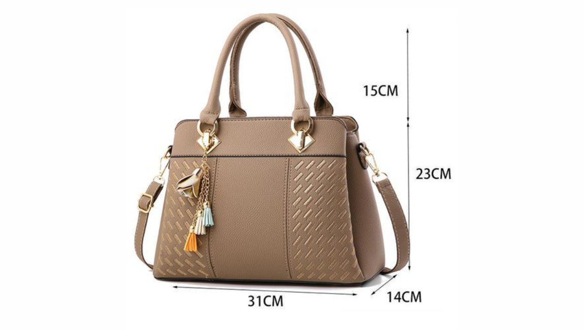 Khaki Leather Shoulder Bag